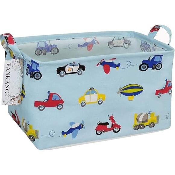 Storage Basket,Nursery Hamper Canvas Laundry Basket Foldable with Waterproof - Picture 7 of 7